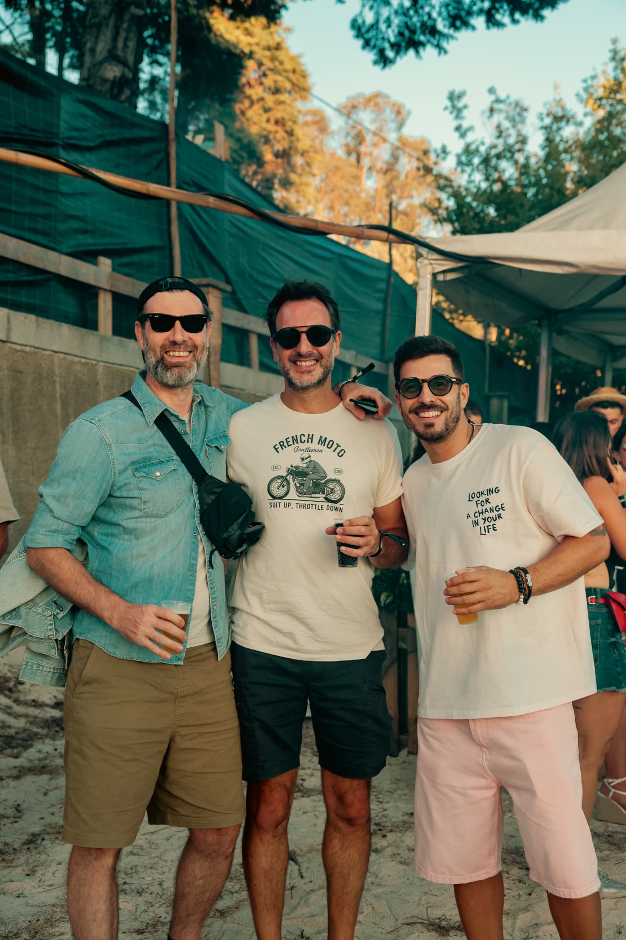 Three friends by the dance floor